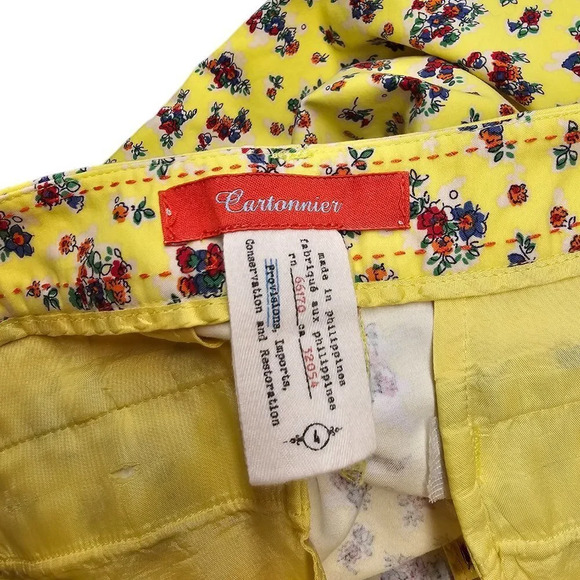 Anthropologie Cartonnier Womens Floral Crop Pants Size 4 - Picture 5 of 8